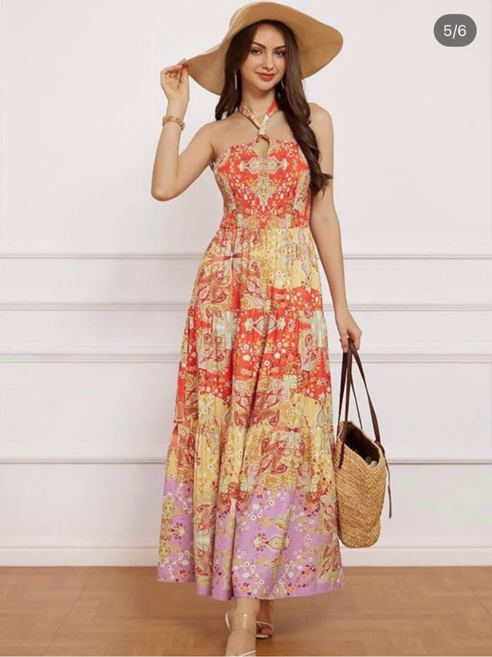NWT Grace Karin Halter Top Sun Dress - S